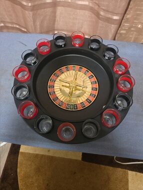 Roulette Shot Glass Game Set - Black with Red Accents
